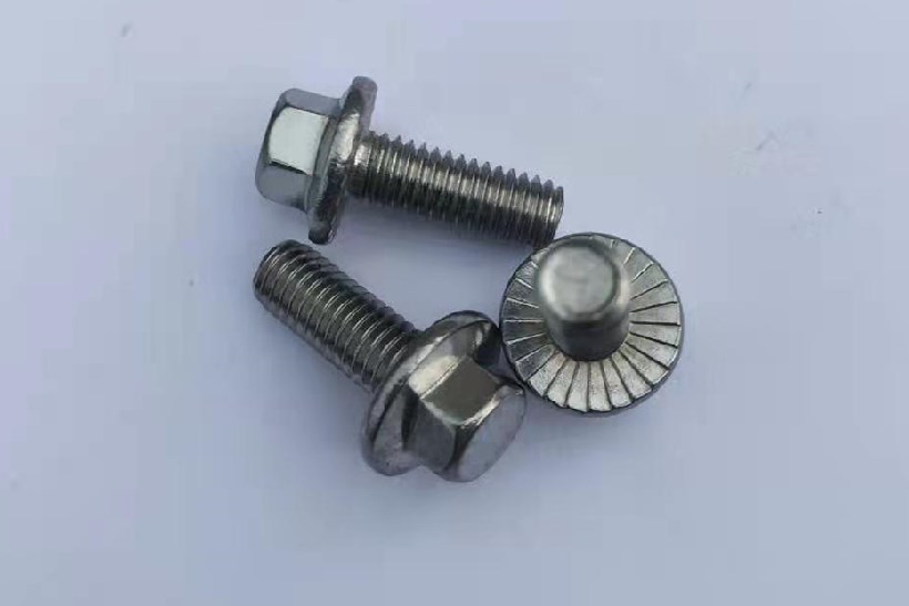 Stainless steel hexagonal flange anti slip screw